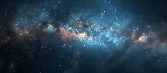 Starry night sky with a beautiful view of the Milky Way galaxy and twinkling stars