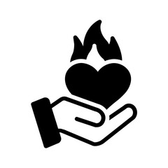 Vector solid black icon for Passionate