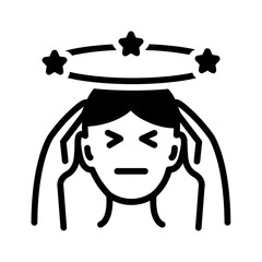 Vector solid black icon for Suffering