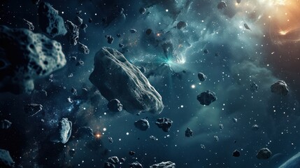 Swarm of meteorites crash into each other on deep space