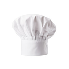 A pristine white chef's hat isolated on a white background, representing chef professionalism. Generative AI