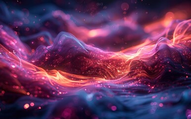 The swirling purple design displays sparkling artistic energy, a digital artistic abstract art style for the background, with high quality.