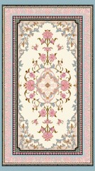 pastel color flower prayer mat rug carpet, ai