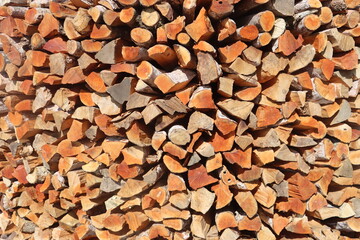 Traditional firewood pile in a Nepalese village. An arrangement of firewood that would be burned later in Terhathum, in the Tinjure region of Nepal. 