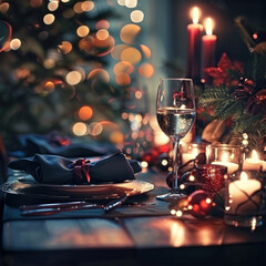 Elegant Christmas Dinner Table Setting

