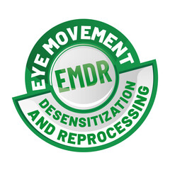 EMDR. - Eye Movement Desensitization and Reprocessing  therapy concept. A psychotherapy treatment for people who had traumatic experiences