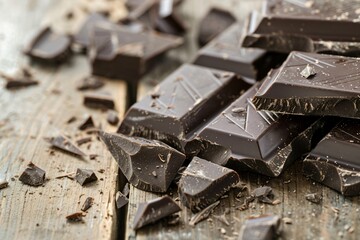 close up of chocolate pieces