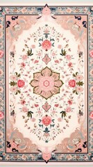 Obraz premium pastel color flower prayer mat rug carpet, ai