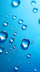 Close-up of water drops on blue background