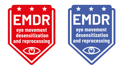 EMDR. - Eye Movement Desensitization and Reprocessing  therapy concept. A psychotherapy treatment for people who had traumatic experiences
