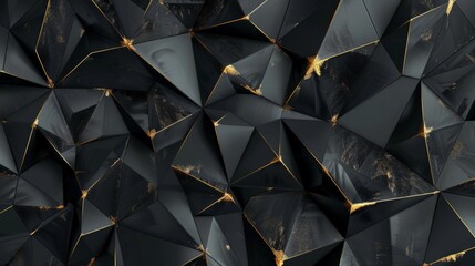 abstract background pattern with black and golden polygonal shapes