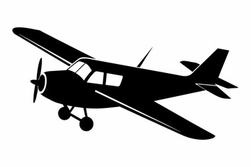 Skywriting plane silhouette vector illustration isolated on a white background.   © Sumondesigner_42
