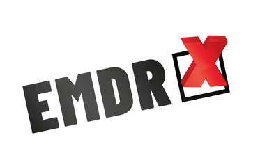 EMDR. - Eye Movement Desensitization and Reprocessing  therapy concept. A psychotherapy treatment for people who had traumatic experiences