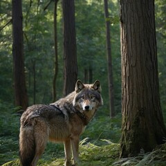Fototapeta premium wolf in the forest