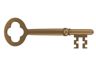 Metal Key Isolated