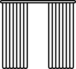 Window Curtains Outline Illustration Vector