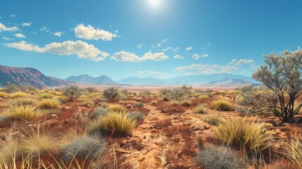 a hyper-realistic photo from a scrub bush desert