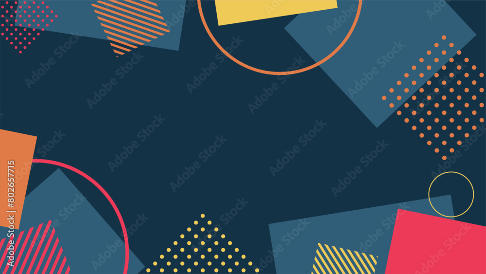 Sticker Abstract flat background vector illustration. Minimalis flat background with simple abstract square design. Modern flat background for layout, wallpaper, flyer or presentation