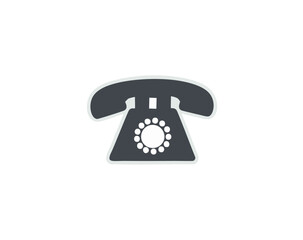 black telephone isolated on white