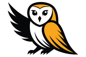 Solid color Barn Owl vector design