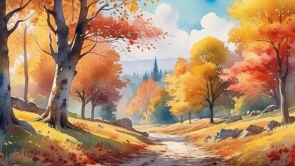 autumn landscape with trees