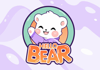 hello bear, bear logo vector
