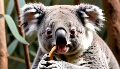 a koala with its nose twitching as it sniffs for f upscaled 4