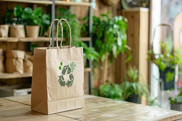 paper bag with a stylish eco logo