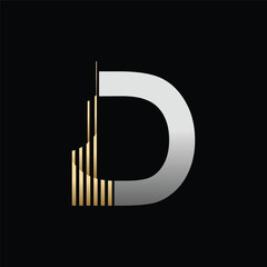 Letter D tower logo design,editable eps 10.