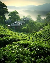 tea garden, serene tea garden