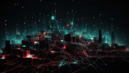 Abstract neon light background, Generative AI