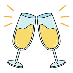 乾杯するシャンパングラス