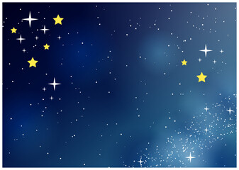 宇宙、星、七夕、天の川、背景、イラスト、シンプル、横型