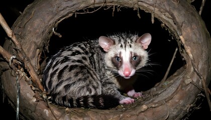 a possum in a fishing cats lair upscaled 7 - obrazy, fototapety, plakaty