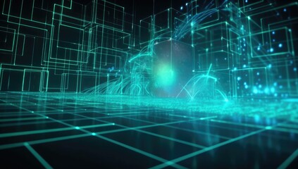 Abstract neon light background, Generative AI