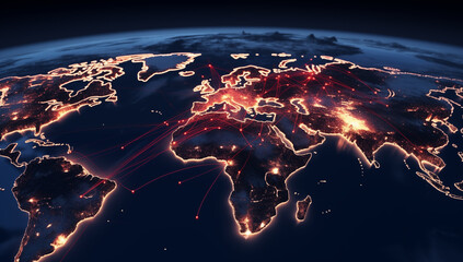 Fototapeta premium globe on the world map background