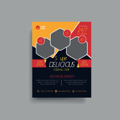fast food flyer vector  design template.