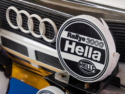 Vintage Audi Rallye 3000 Hella Badge Detail