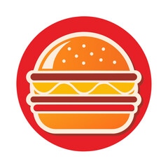 Logo burger with a hamburger patty 