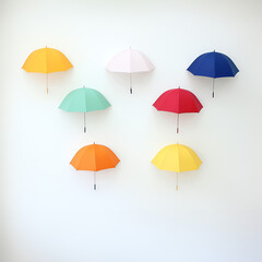 umbrella art installation, colorful umbrella art installation