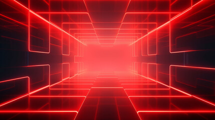 Red gradient neon 3d abstract background