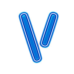 V Letter 3D Shape Neo Futurist Text