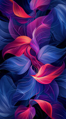 Abstract background with vector leafs