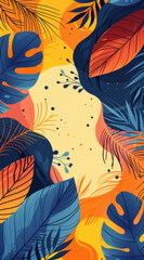 Abstract background with vector leafs