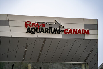 Fototapeta premium Ripley's Aquarium of Canada building in Downtown Toronto. Toronto, Canada - April 29, 2024.