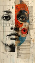 Captivating Collage of Faces Emotions and Interdisciplinary in Mixed Media Art