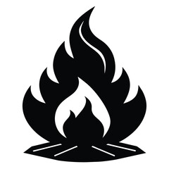 Solid color burning bonfire vector design