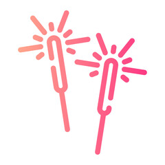 sparkler Line Gradient Icon