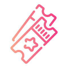 ticket Line Gradient Icon
