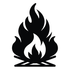 Solid color burning bonfire vector design